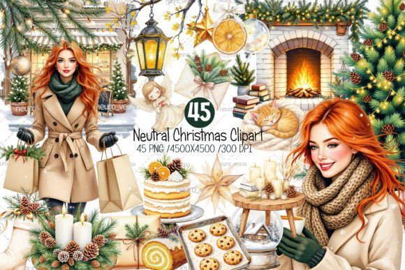 Download Neutral Christmas Clipart Bundle - Premium Bundle