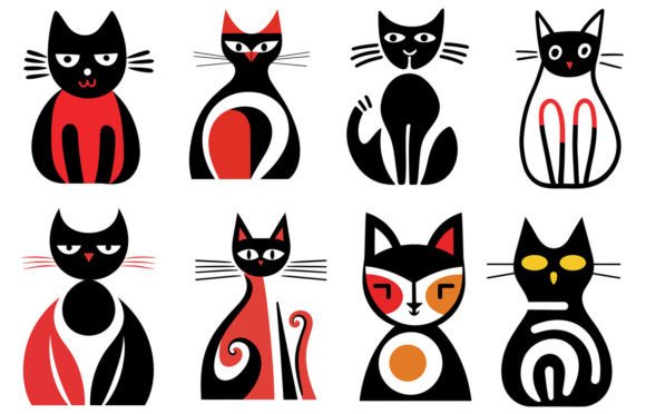 Download Minimalist Cat Illustrations - Premium Resources
