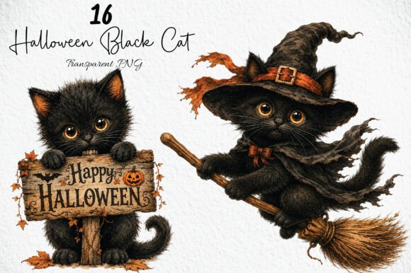 Download Halloween Black Cat Clipart PNG - Cat Collection