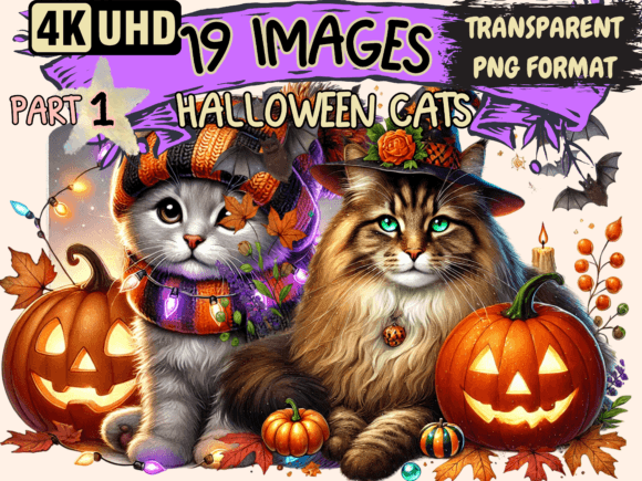 Download Halloween Cats Clipart P1 - Cat Collection