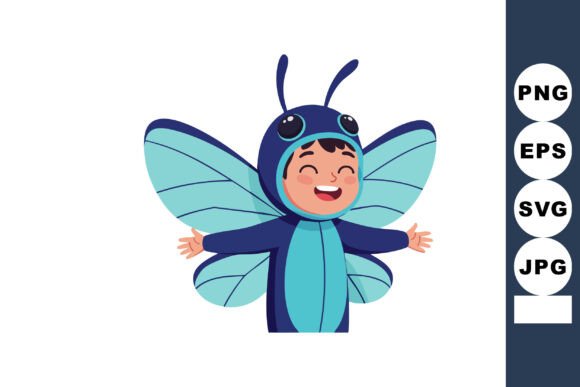Download Child Wearing Blue Butterfly Costume Wit - Butterfly costume Collection
