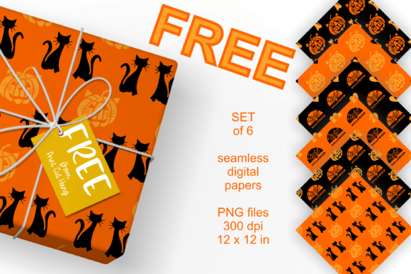 Download Halloween Free Papers - Pumpkins N Cats - Cat Collection
