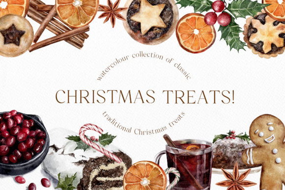Download Watercolor Christmas Treats Festive Food - Premium Resources