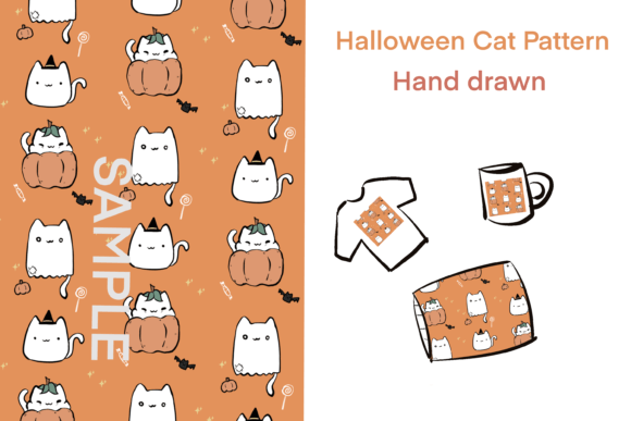 Download Cute Halloween Cat Pattern - Cat Collection