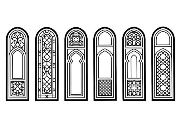 Download Islamic Arch Window Panel EPS Bundle - Eps bundle Collection