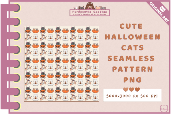 Download Cute Halloween Cats Seamless Pattern PNG - Cat Collection