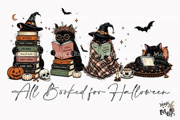 Download Halloween Bookish Cats PNG - Cat Collection