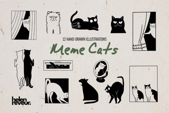 Download Funny Meme Cat Illustrations - Cat Collection