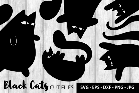 Download Funny Black Cat Silhouette Cut Files - Cat Collection