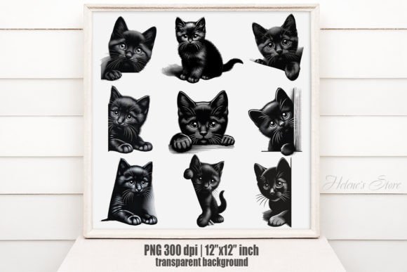 Download Halloween Black Cat Pattern Designs PNG - Cat Collection