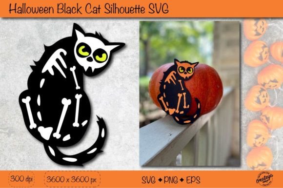 Download Black Cat Silhouette SVG| Black Cat Hall - Cat Collection