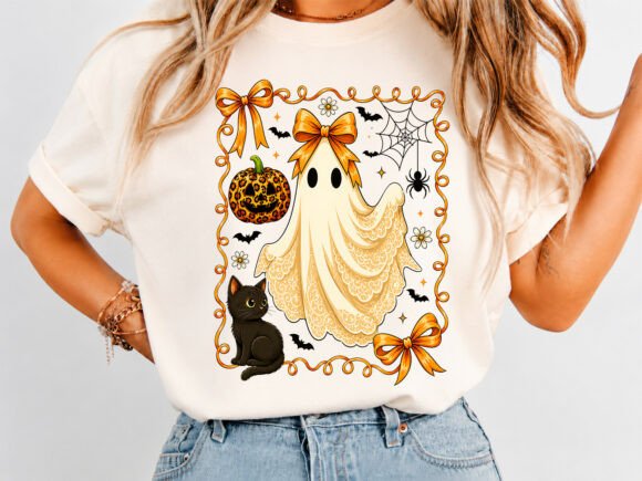 Download Cute Ghost Cat Halloween Shirt - Cat Collection