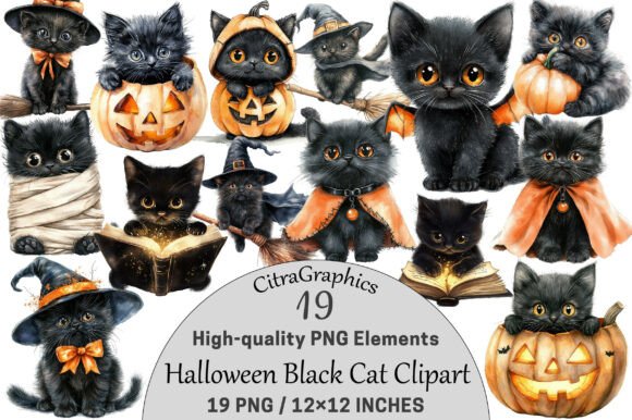 Download Halloween Black Cat Clipart PNG - Cat Collection
