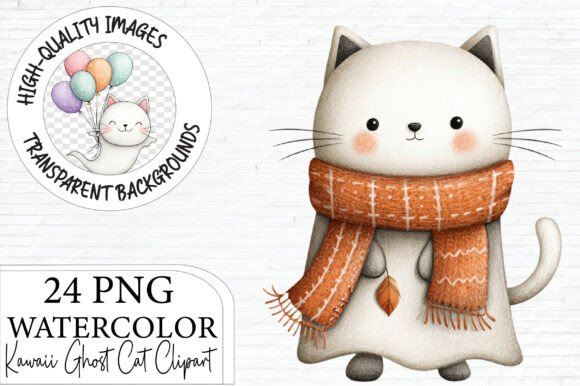 Download Ghost Cat Clipart Bundle PNG - Cat Collection