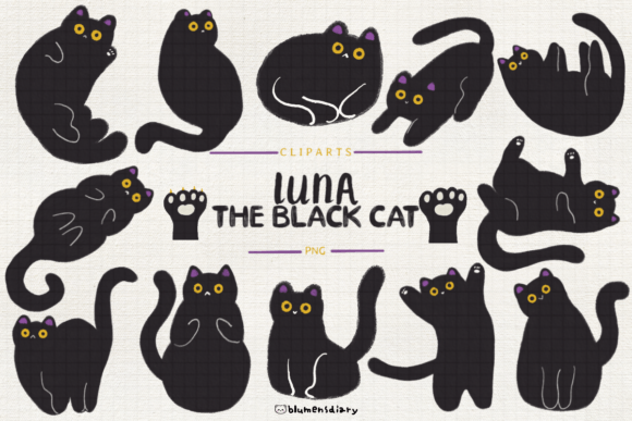 Download Luna the Black Cat Clipart - Cat Collection