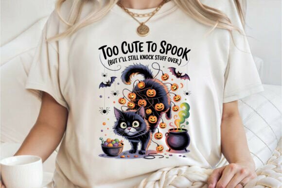 Download Halloween Cat Too Cute to Spook PNG - Cat Collection