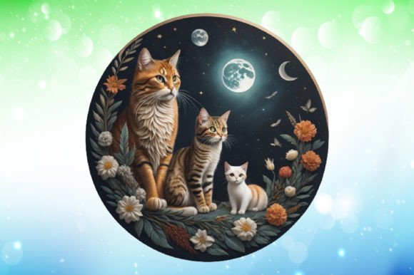 Download Celestial Cat Illustrations - Cat Collection