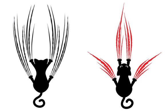 Download Black Cat Silhouette with Scratches - Cat Collection