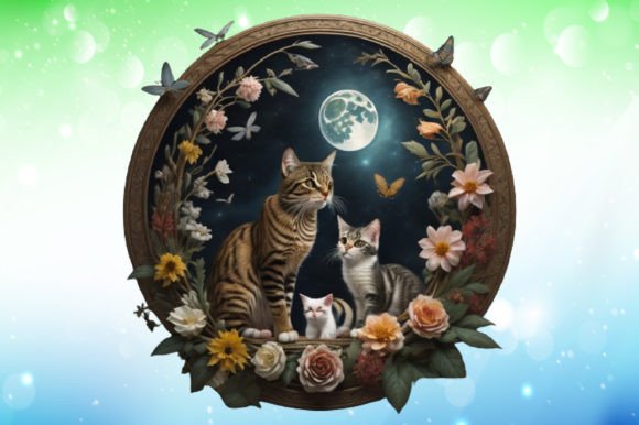 Download Celestial Cat Illustrations - Cat Collection