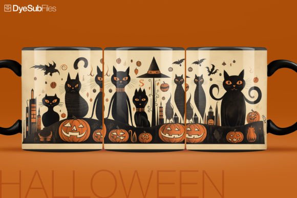 Download Halloween Cats Coffee Mug Sublimation - Cat Collection